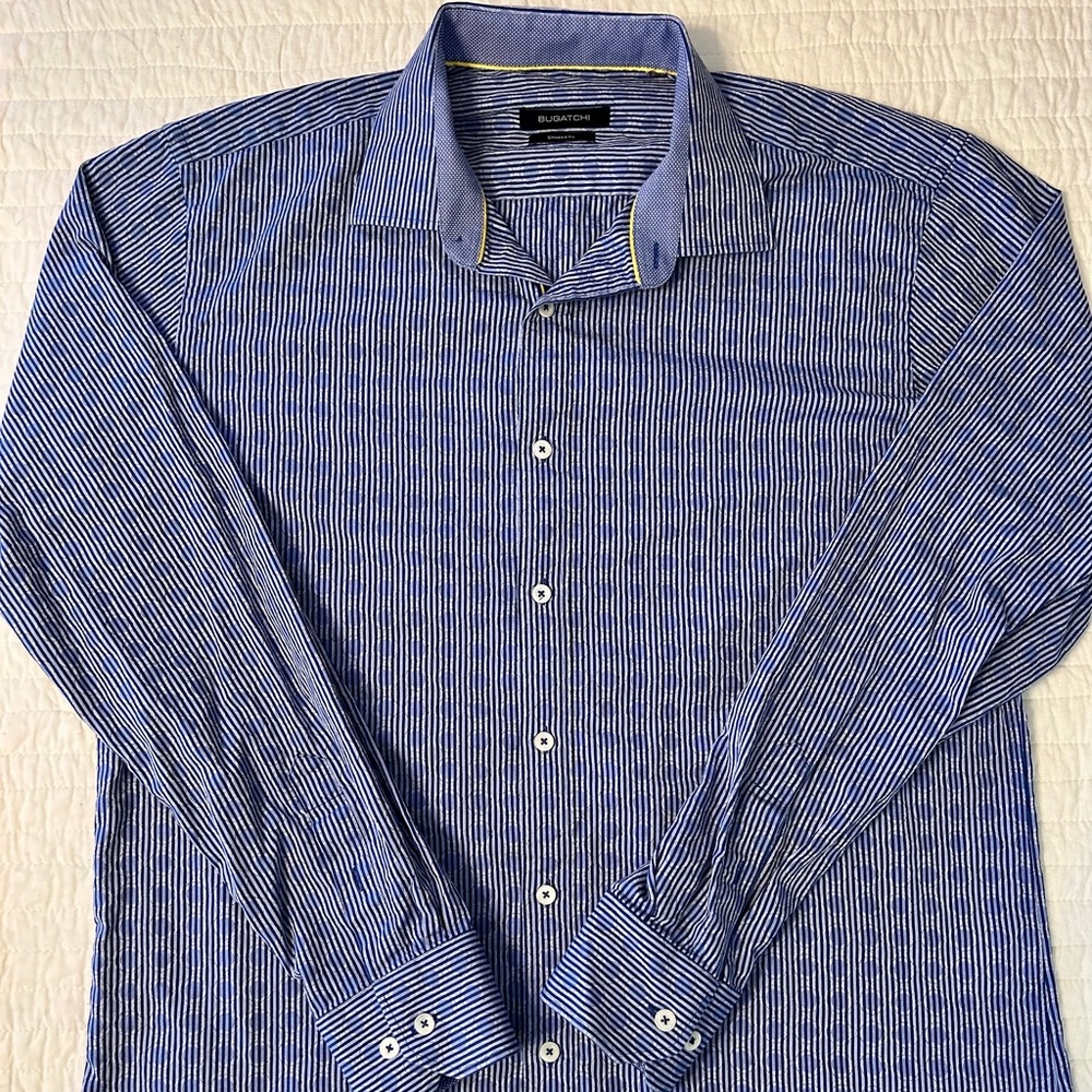 Bugatchi Classic Fit Blue Dress Shirt